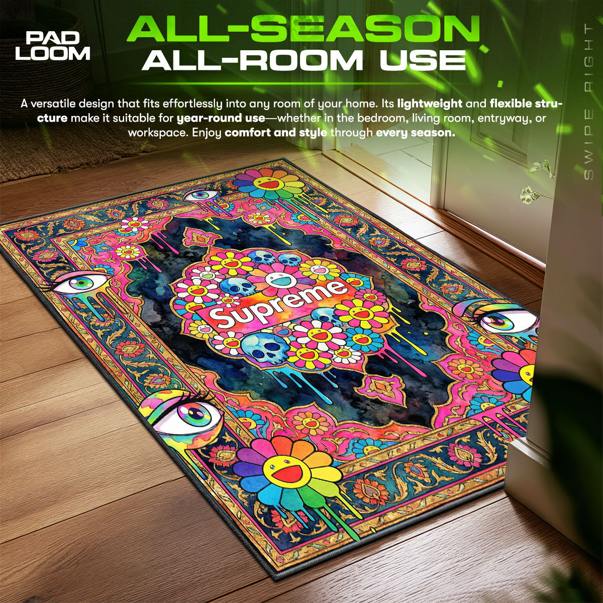 Supreme Murakami Flower Rug - Hypebeast Floor Mat