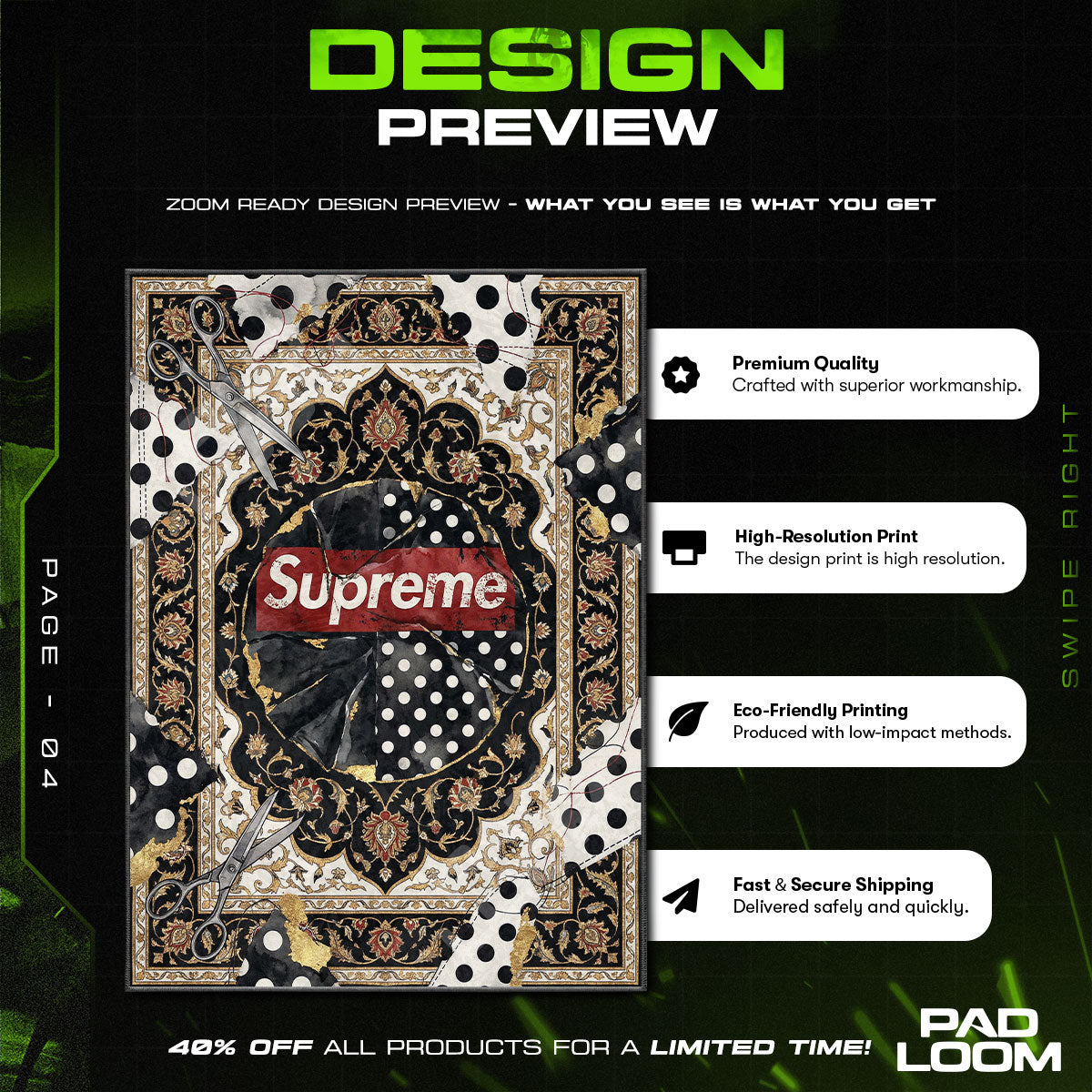 Supreme Patchwork Polka Rug - Hypebeast Floor Mat