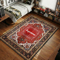 Supreme Persian bandana ornate center red and blue hypebeast area rug