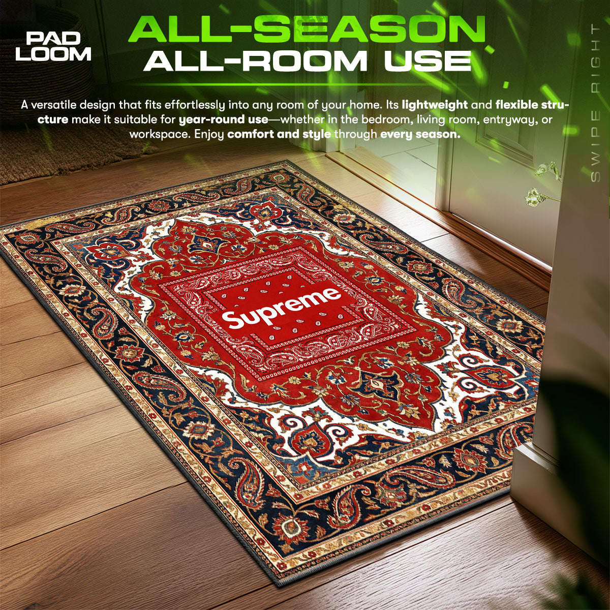 Supreme Persian Bandana Rug - Streetwear Floor Mat