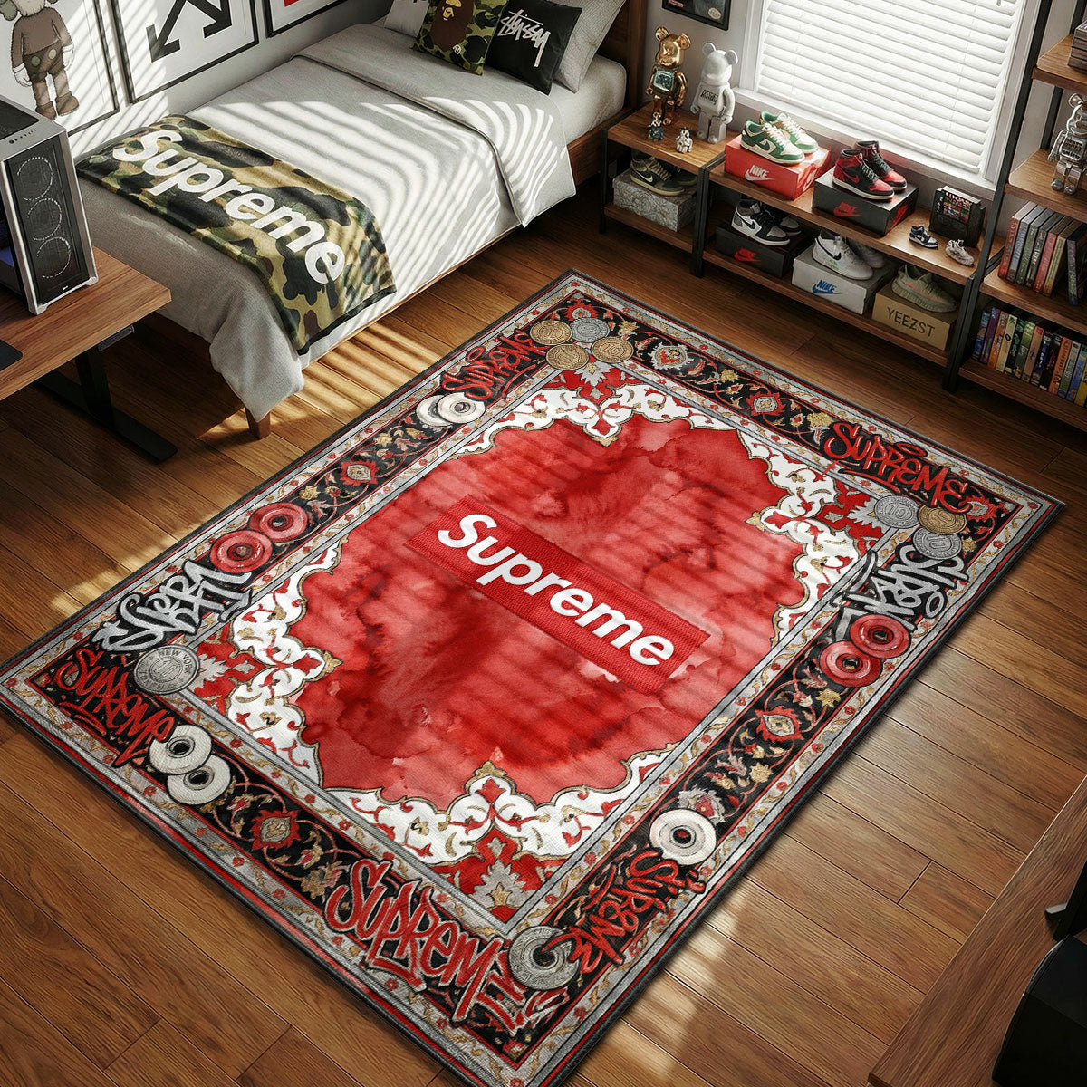 Supreme Persian Box Logo Streetwear Floor rug — main product view