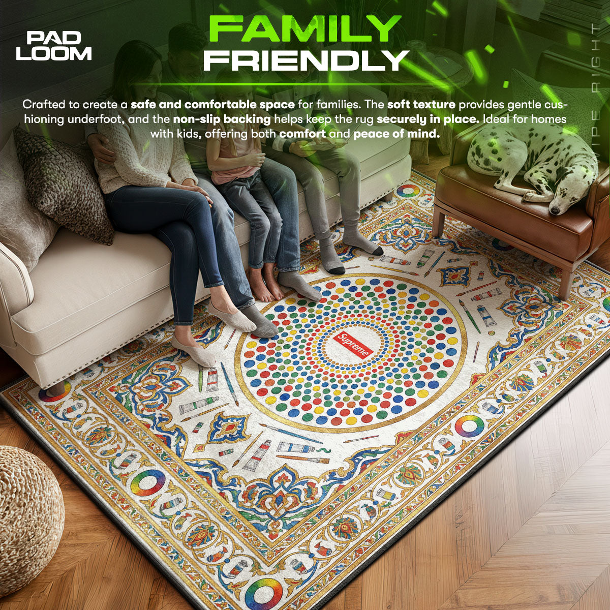 Supreme Pop Art Spot Rug - Streetwear Floor Mat