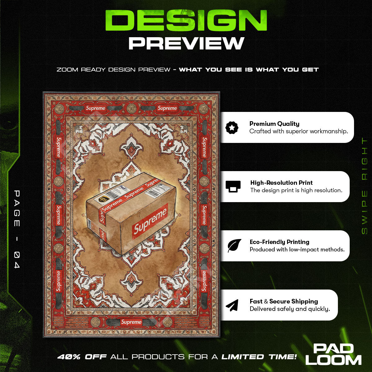 Supreme Shipping Box Rug - Hypebeast Floor Mat