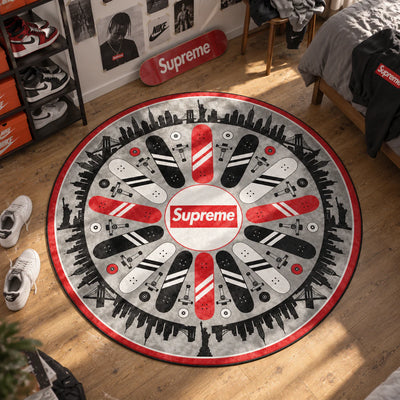 Supreme Skateboard Round Rug - Hypebeast Chair Mat