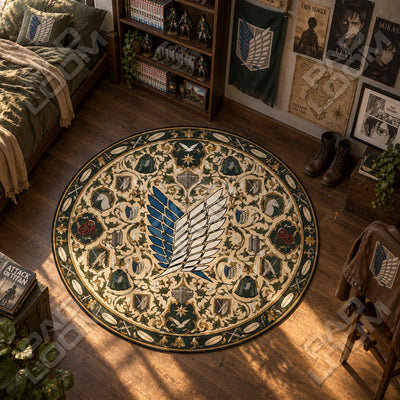 Survey Corps Medallion Round Rug - Attack on Titan Chair Mat