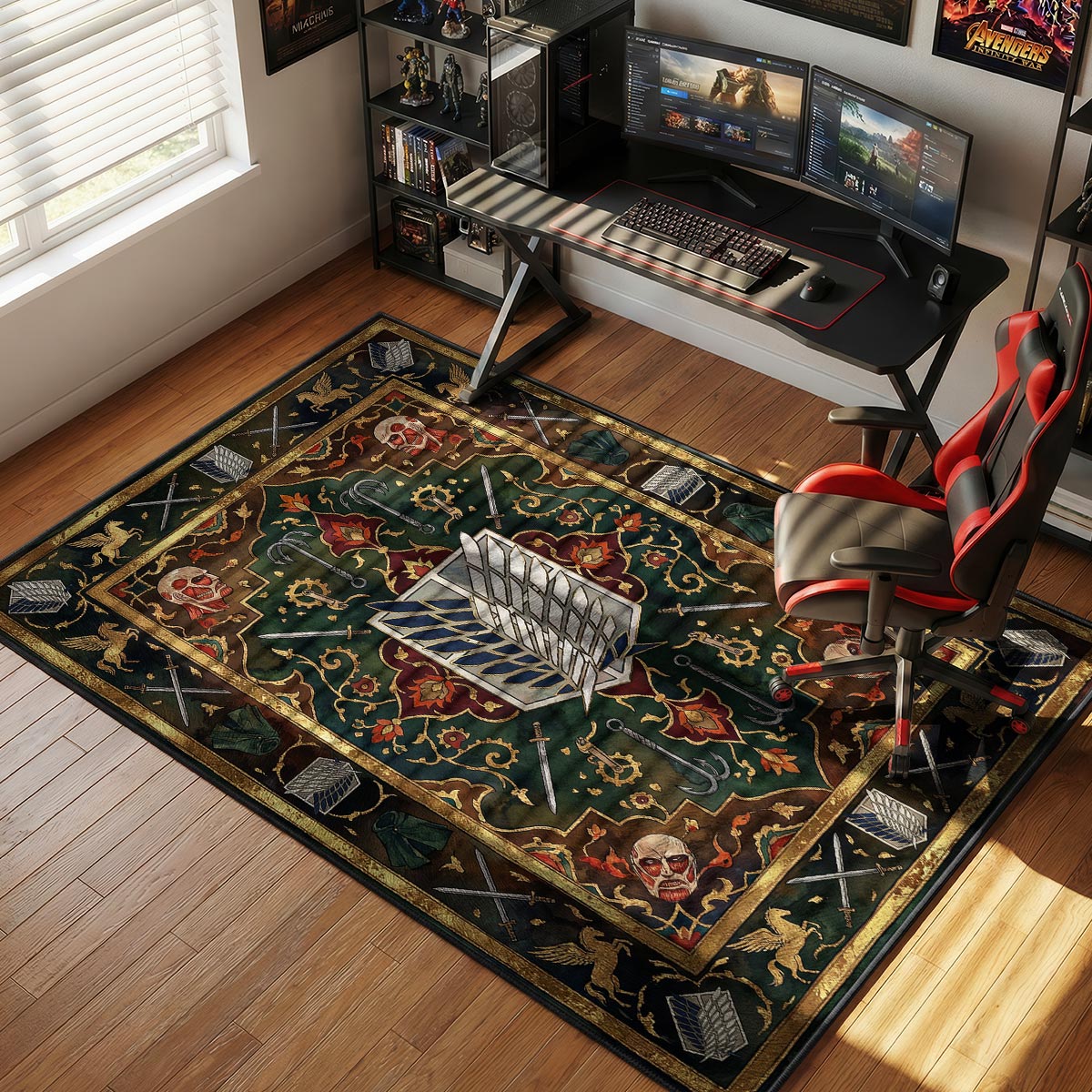 Survey Corps Royal Crest Rug - Attack on Titan Chair Mat