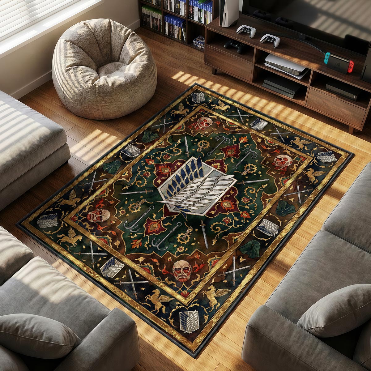 Survey Corps Royal Crest Rug - Attack on Titan Chair Mat