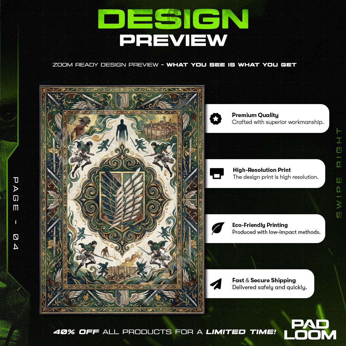 Umhang des Aufklärungstrupps Teppich - Angriff auf Titan Stuhlmatte