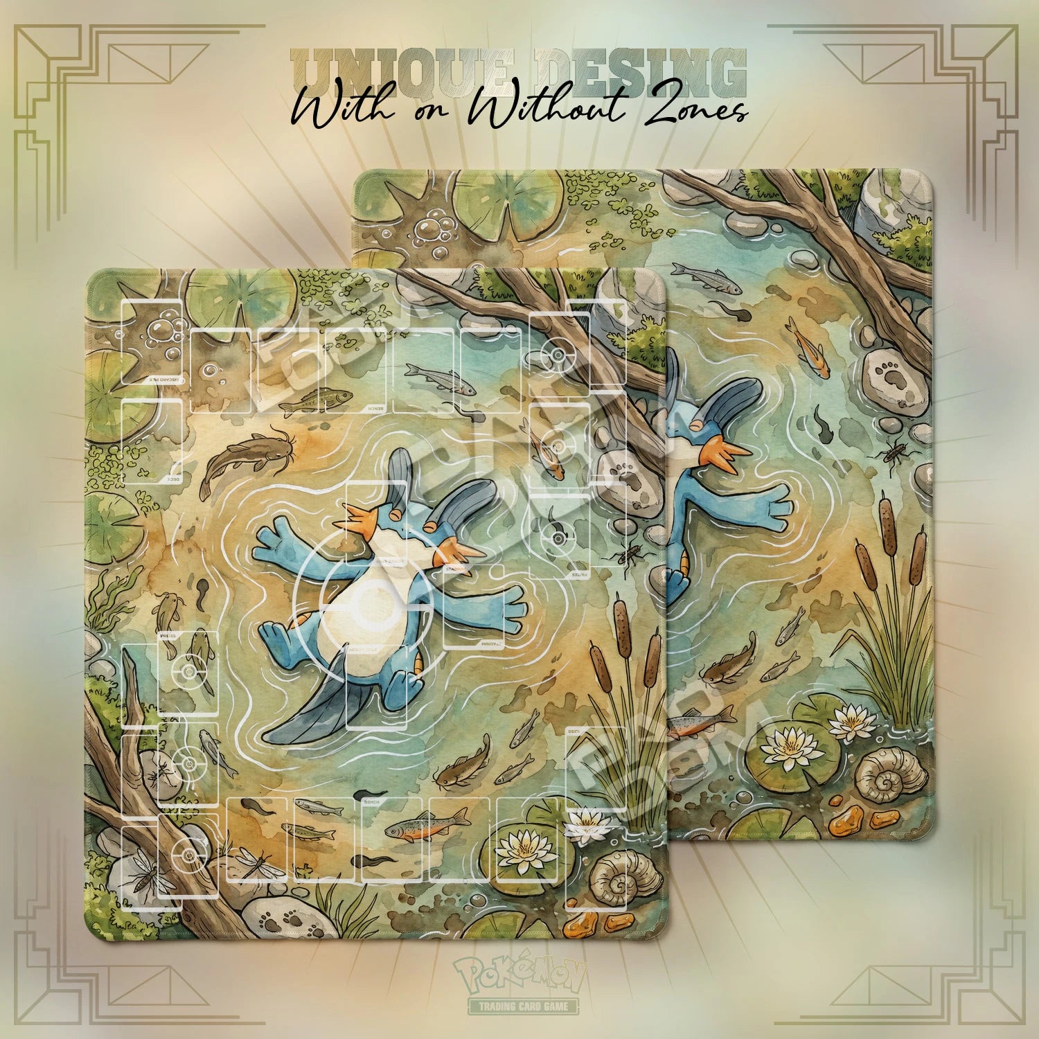 Swampert Marsh Playmat - 2 Player Pokemon TCG Mat