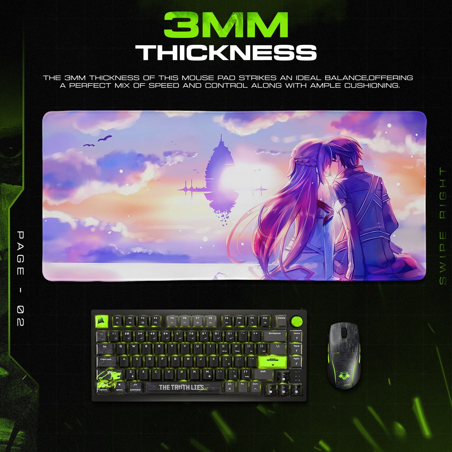 Sword Art Online Kirito & Asuna Sunset Mouse Pad – Anime Desk Mat Padloom