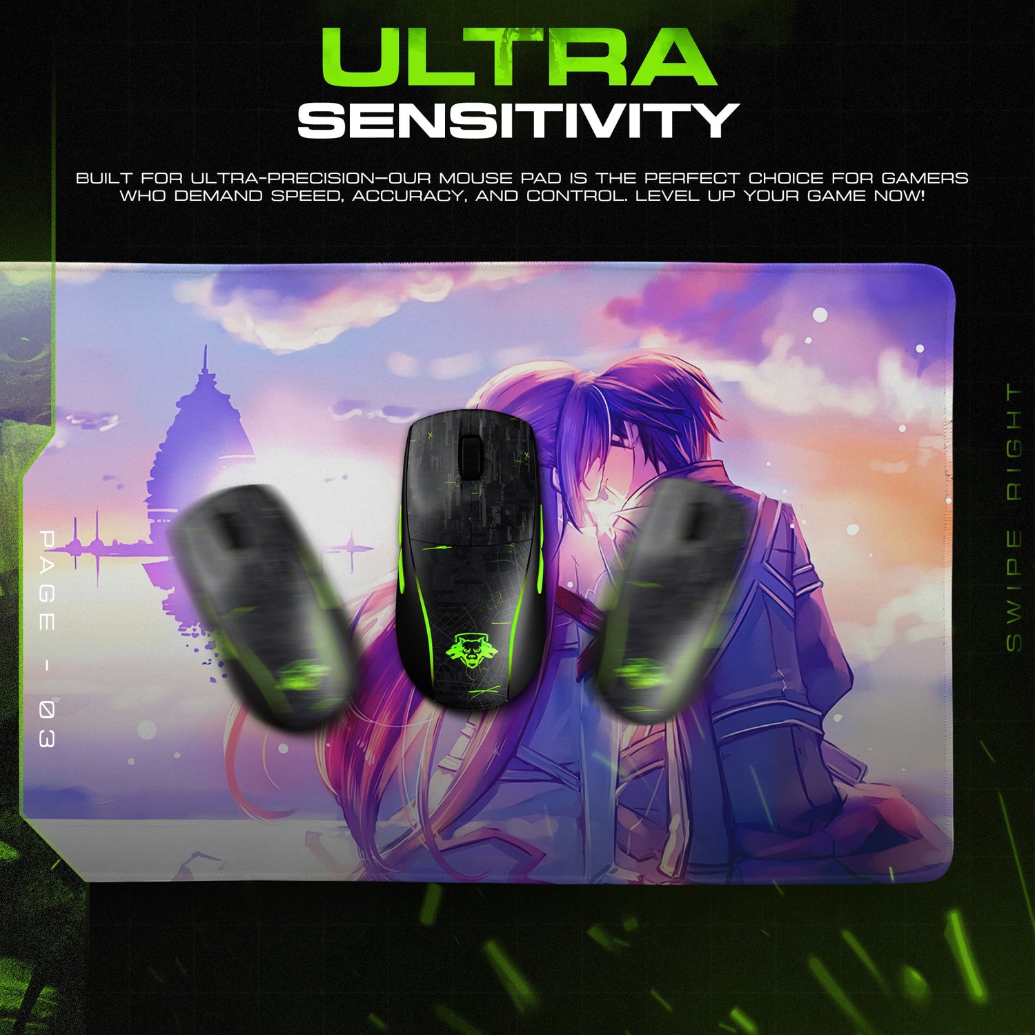 Sword Art Online Kirito & Asuna Sunset Mouse Pad – Anime Desk Mat Padloom