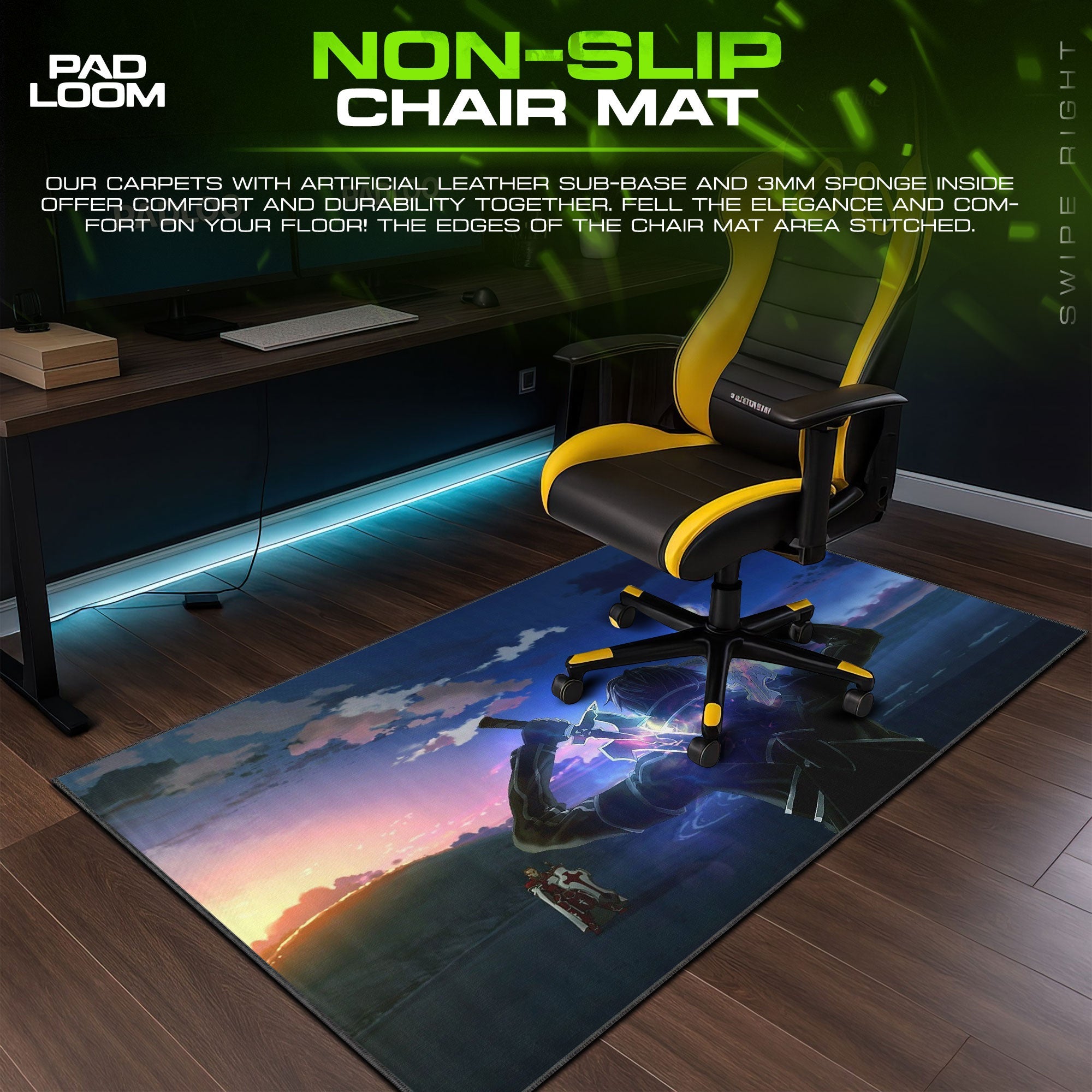 Sword Art Online Mouse Pad - Dual Blades Anime Desk Mat Padloom