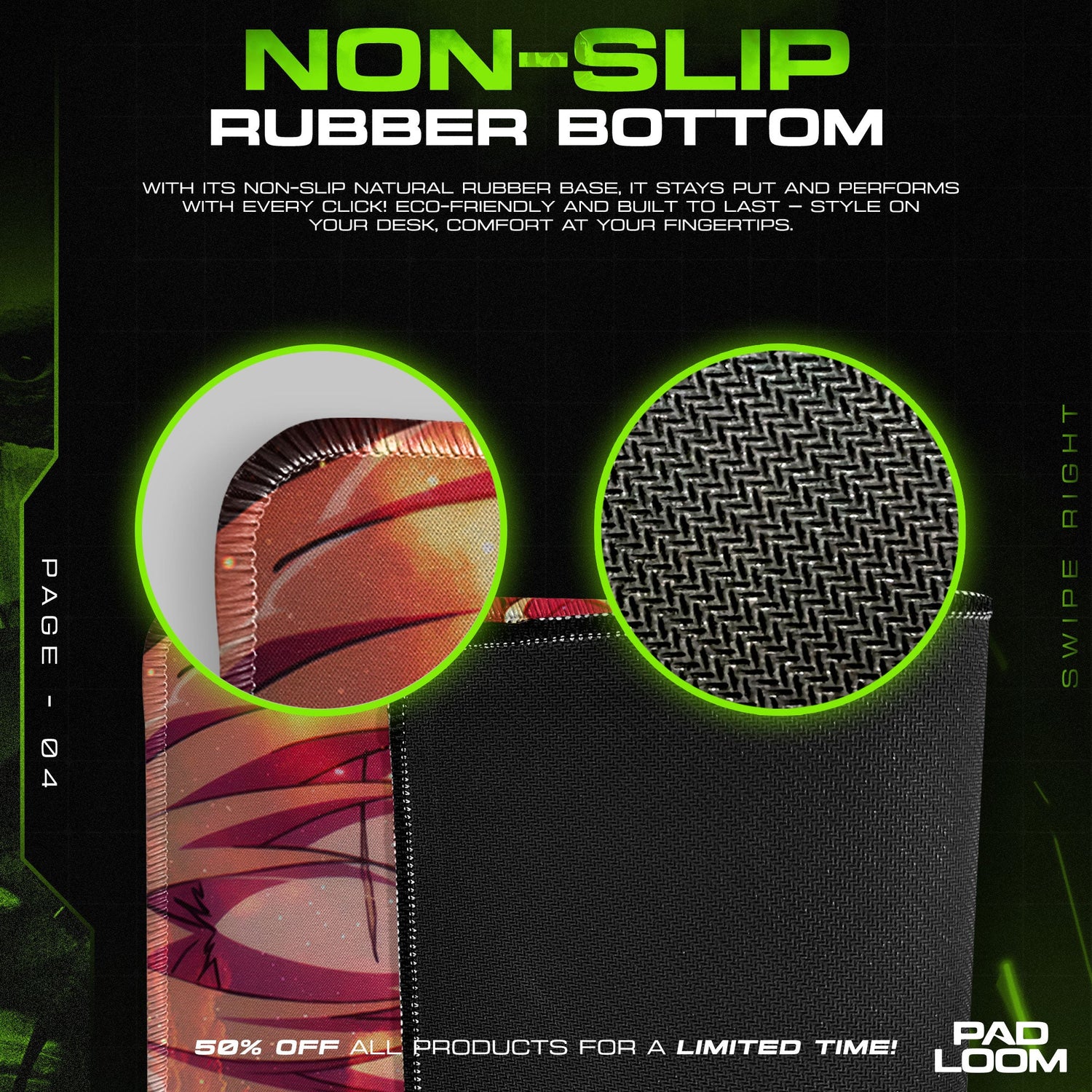 Sword Art Online Mouse Pad, Kirito and Asuna Gaming Desk Mat Padloom