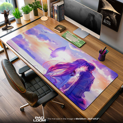 Sword Art Online Kirito & Asuna Sunset Mouse Pad, Anime Desk Mat