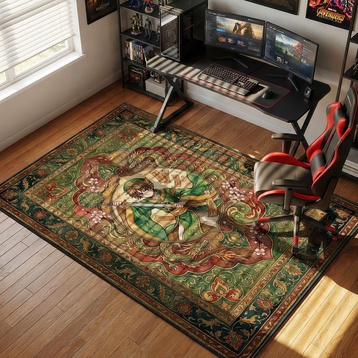Syaoran Dragon Warrior Cardcaptor Sakura Chair rug — main product view