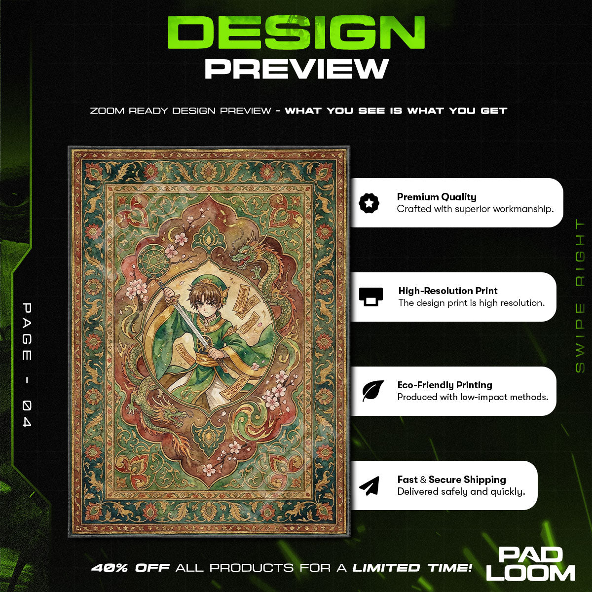 Chair character design printed on rug