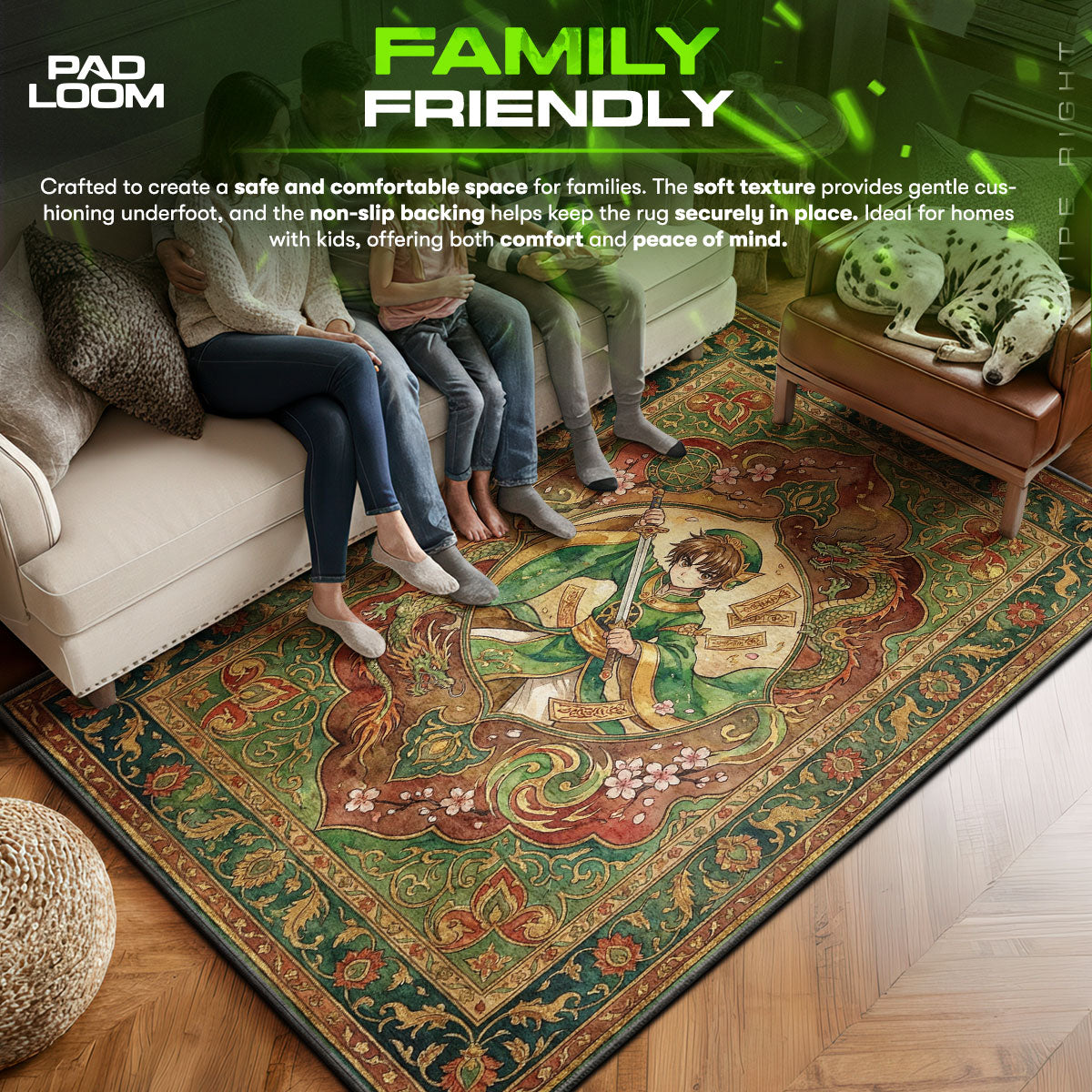 Syaoran area rug showing full home decor artwork