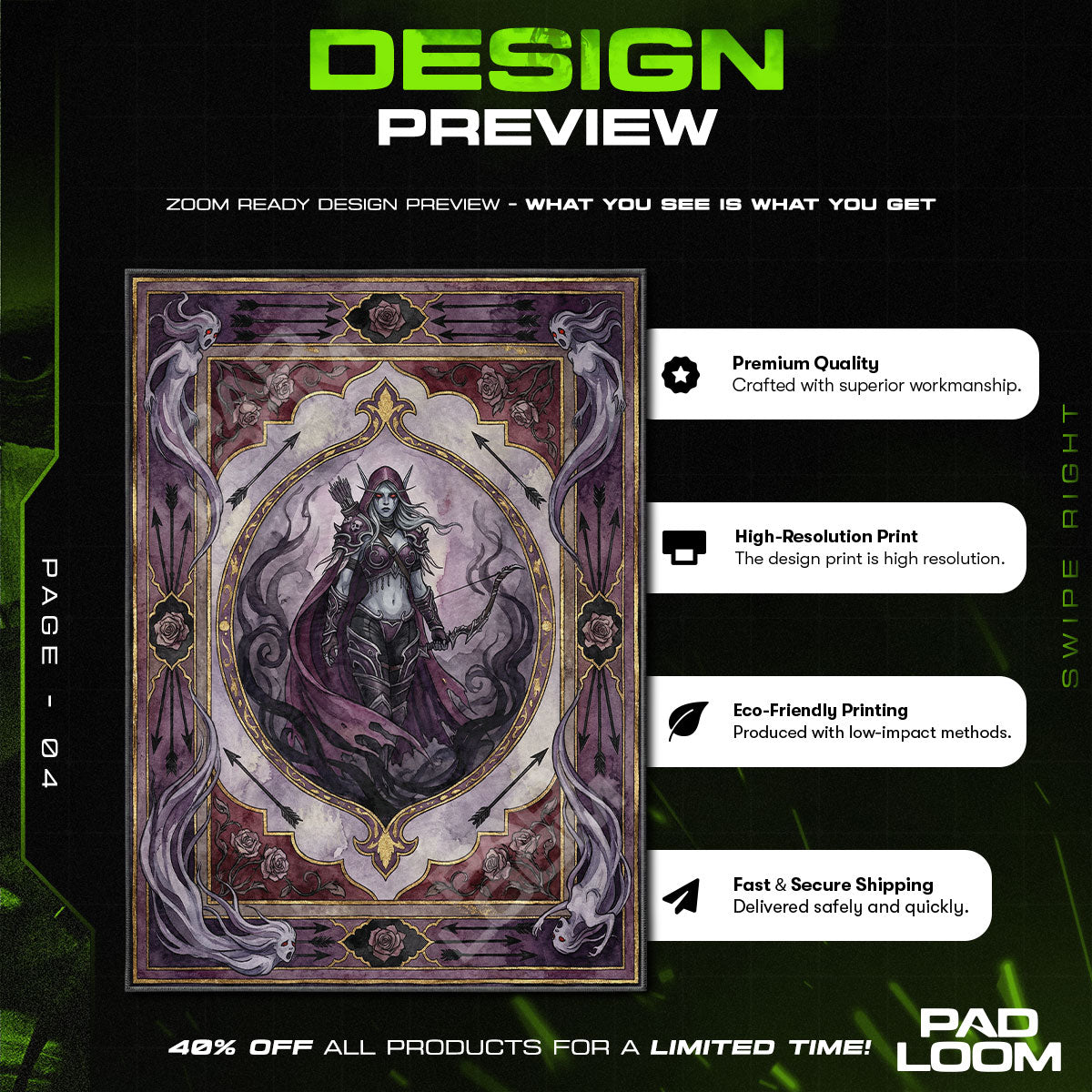 Sylvanas Banshee Queen Rug - World of Warcraft Chair Mat