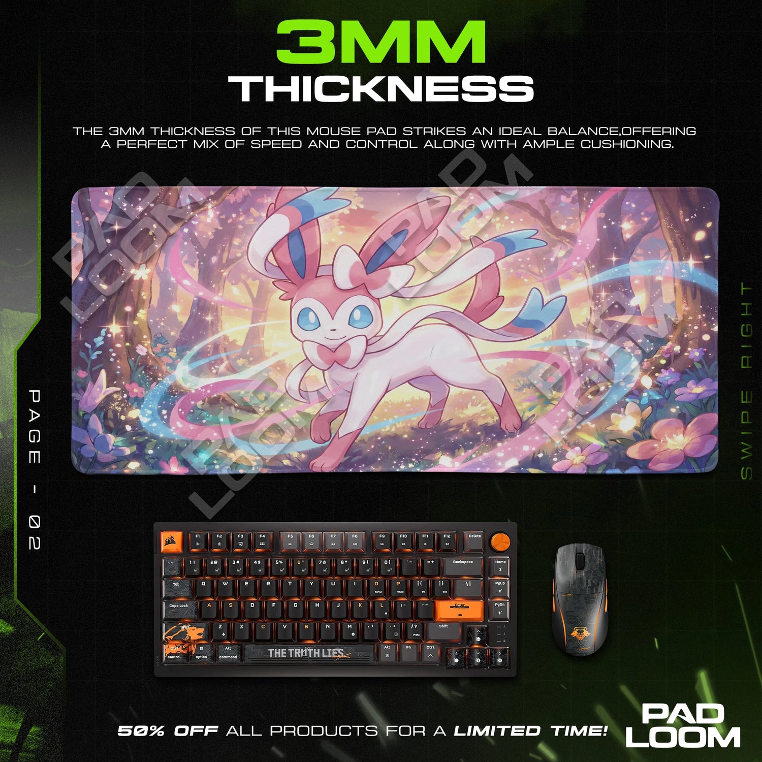 Sylveon Fairy Glade Mouse Pad - Pokémon Desk Mat