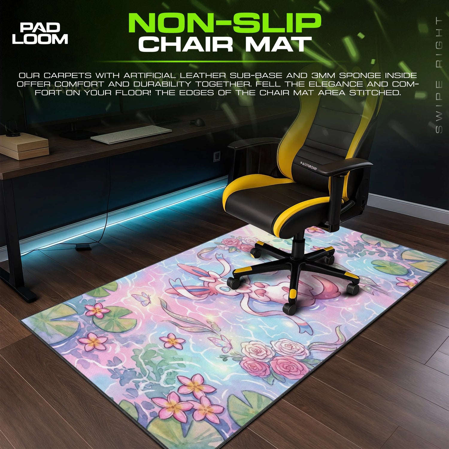 Sylveon Rainbow Bloom Pond Mouse Pad - Pokemon Mat