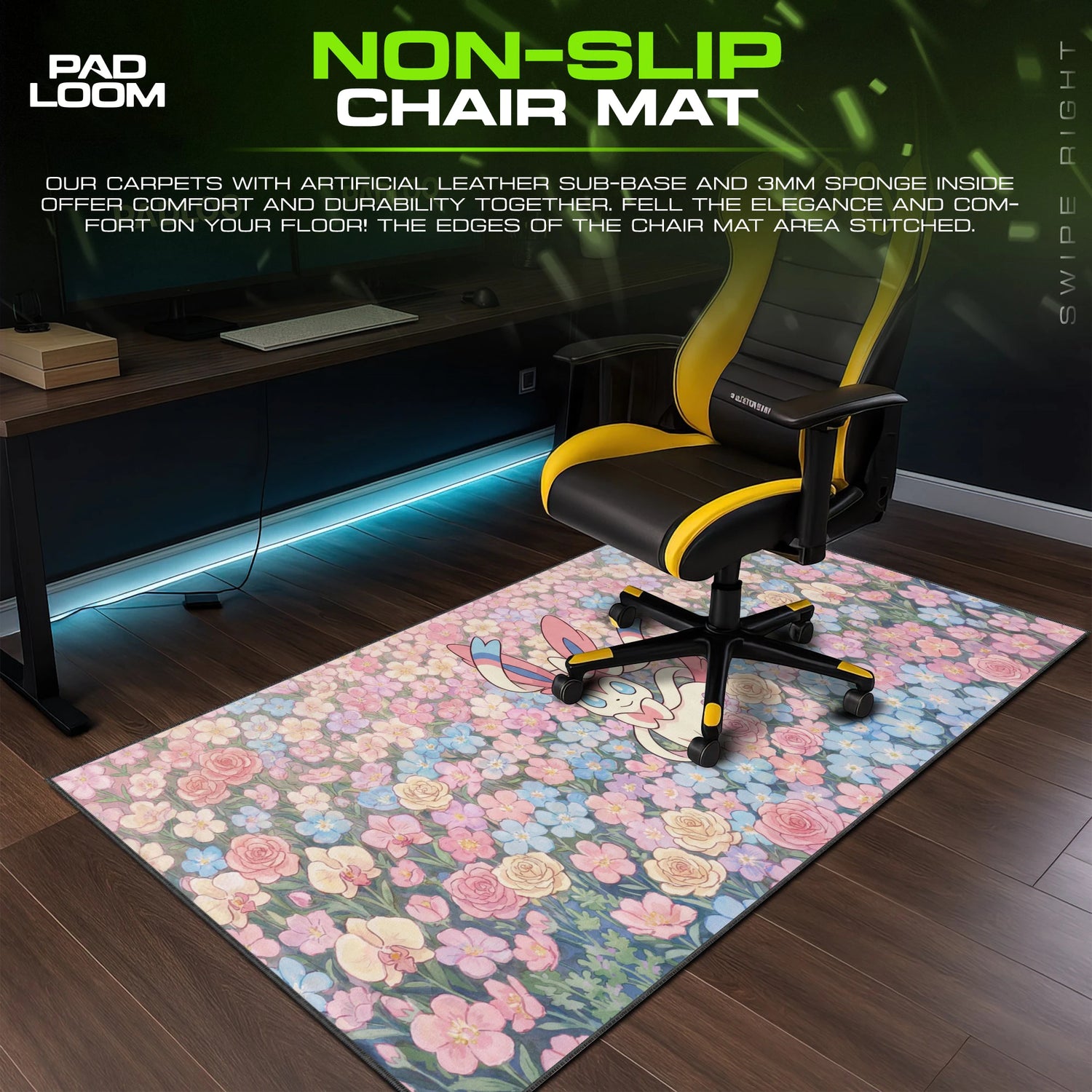 Sylveon Rose Meadow Mouse Pad - Pokémon Desk Mat