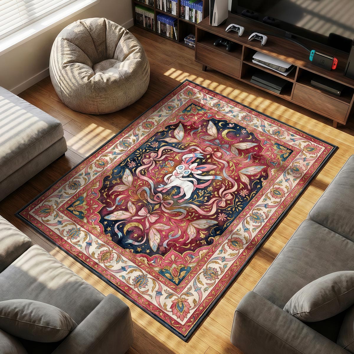 Sylveon Ribbon Chair rug — main product view