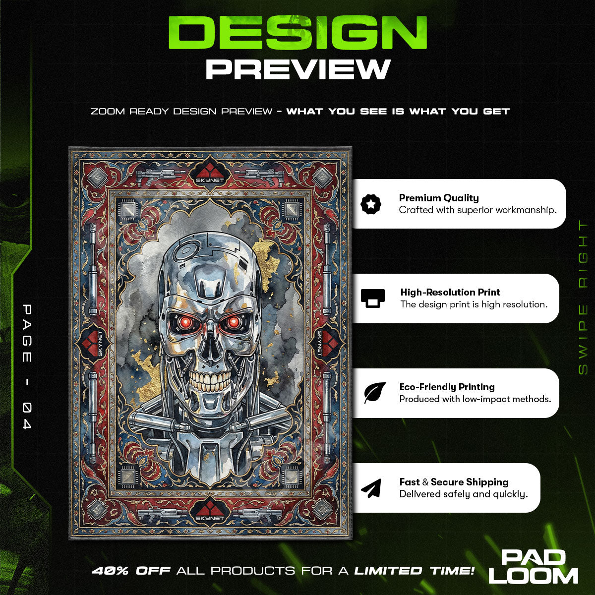 Room character design printed on rug