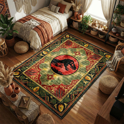 T-Rex Amber Jungle Rug - Jurassic Park Room Mat