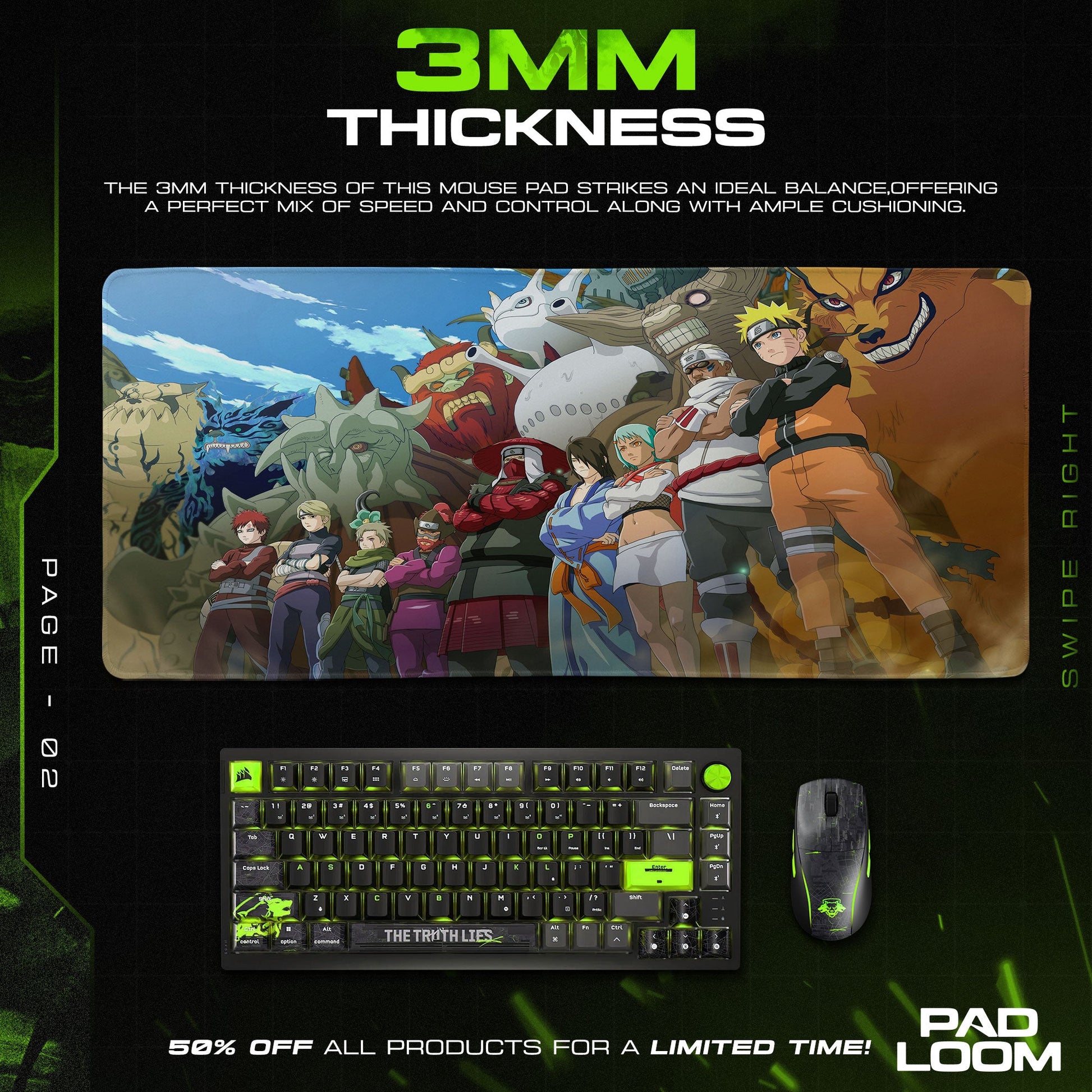 Tailed Beasts Alliance Mouse Pad - Shinobi Unity Anime Desk Mat Padloom