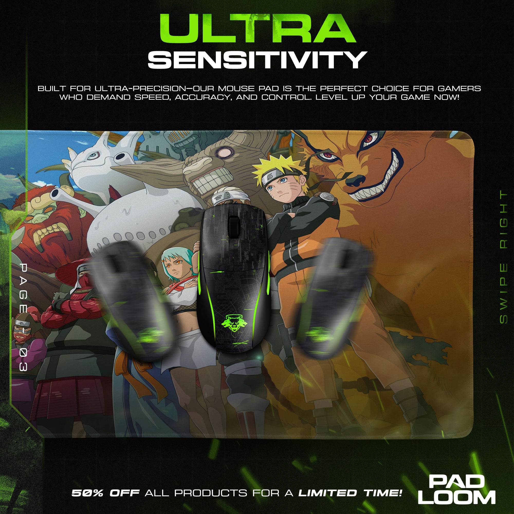 Tailed Beasts Alliance Mouse Pad - Shinobi Unity Anime Desk Mat Padloom