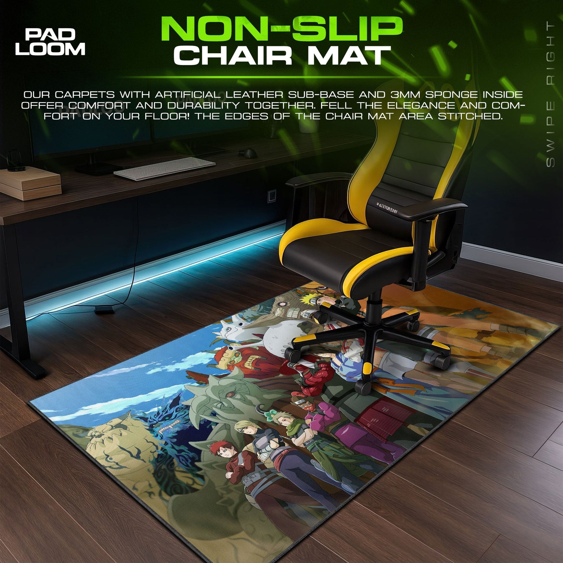 Naruto Bijuu Mode Mouse Pad - Chakra Fusion Anime Desk Mat Padloom