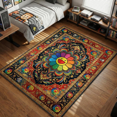 Murakami Flower Persian Rug - Hype Floor Mat