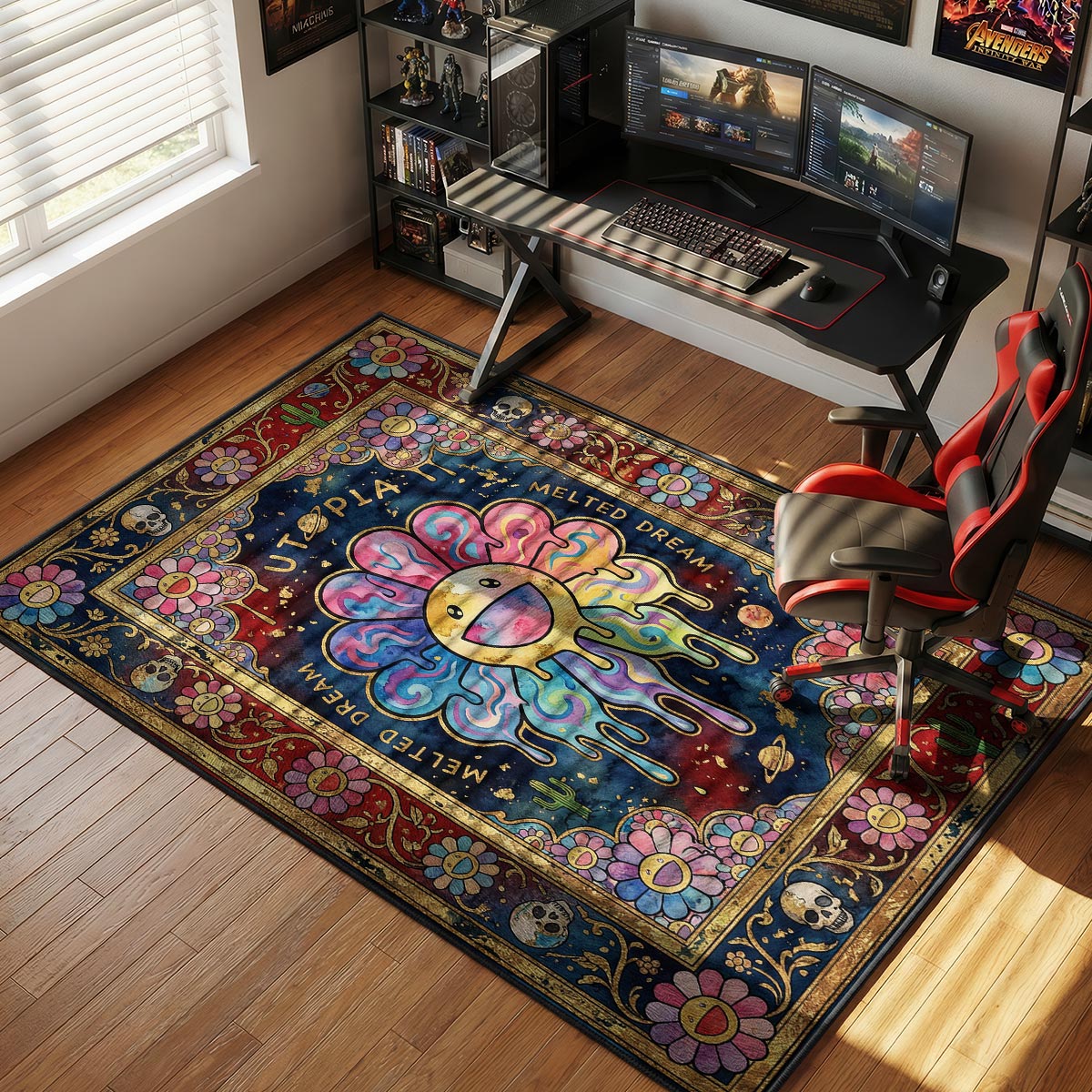 Murakami Melted Flower Utopia Streetwear Floor rug — main product view