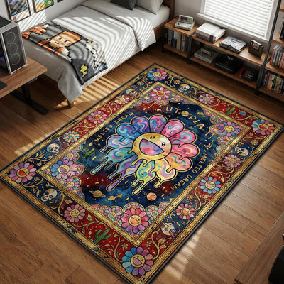 Murakami Melted Flower Utopia Rug - Streetwear Floor Mat