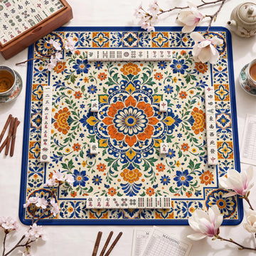 Talavera Tile Mahjong Mat - Mah Jongg Table Mat