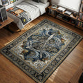 Talon Knife Fade skin center with tactical operators and vibrant swirls gaming area rug and floor mat