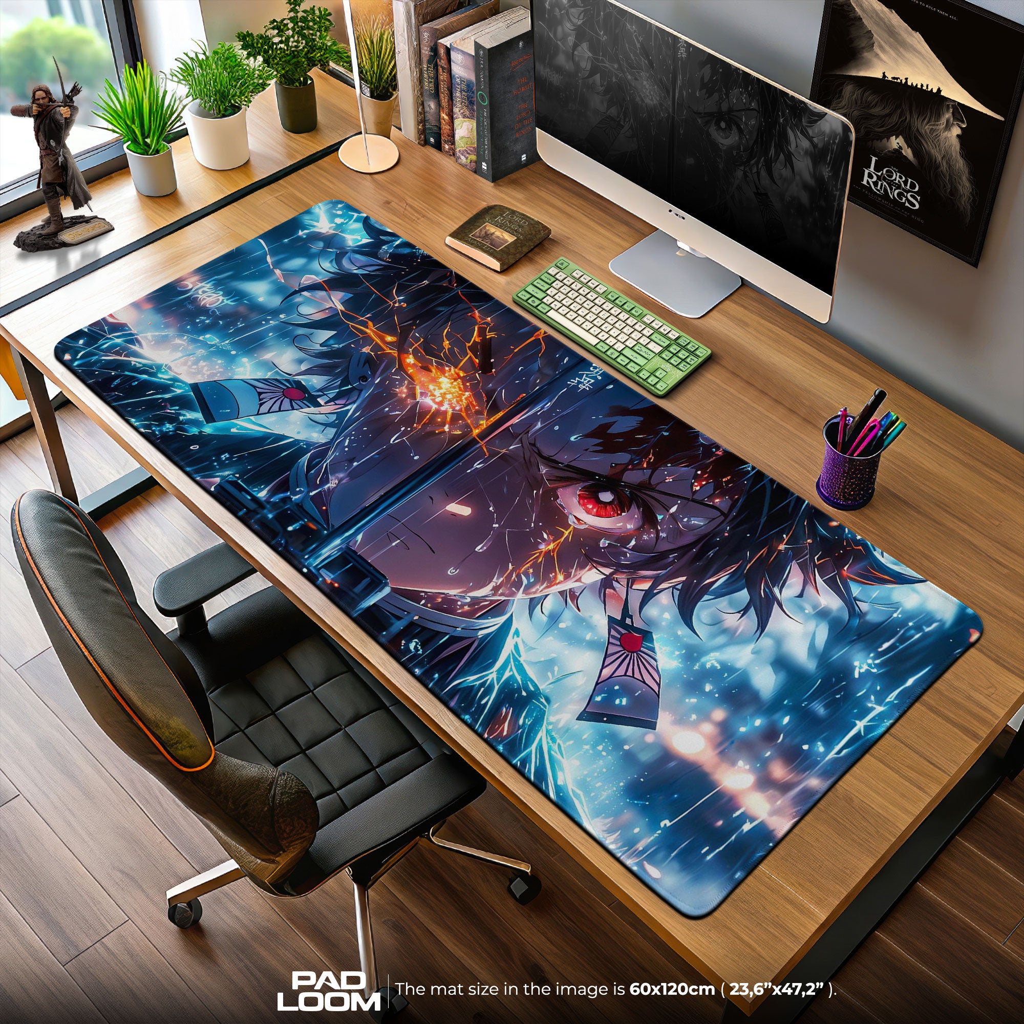 Tanjiro Kamado Blade Clash Mouse Pad, Demon Slayer Gaming Desk Mat