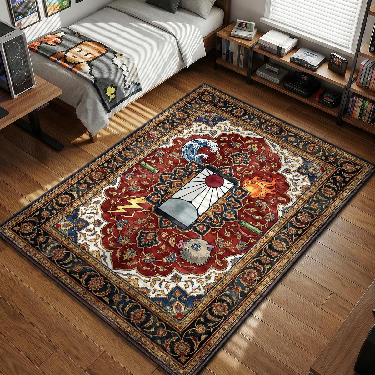Inosuke Rug Tanjiro Kamado Breathing Styles Rug - Demon Slayer Chair Mat – Padloom