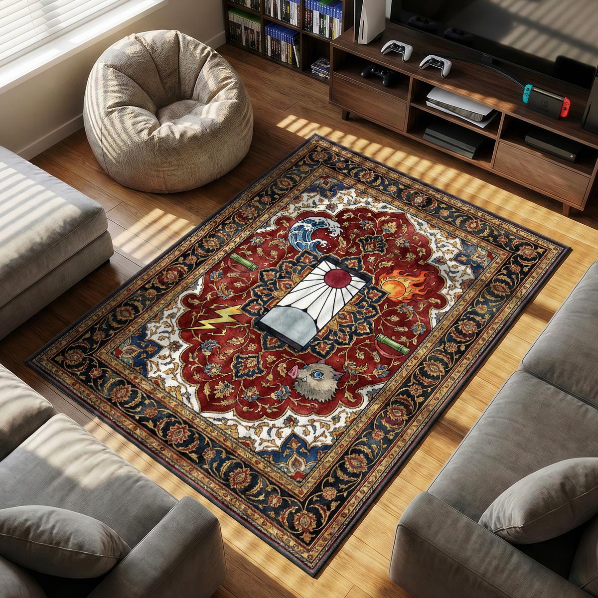 Tanjiro Kamado Breathing Styles Rug - Demon Slayer Chair Mat