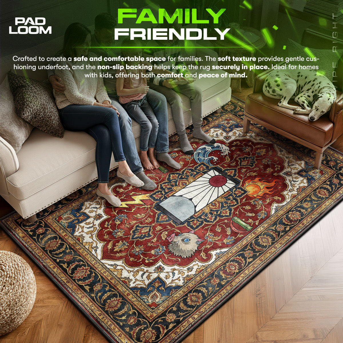 Tanjiro Kamado Breathing Styles Rug - Demon Slayer Chair Mat