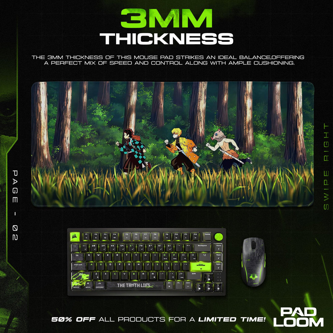 Tanjiro Kamado Mouse Pad - Forest Pursuit Anime Desk Mat Padloom