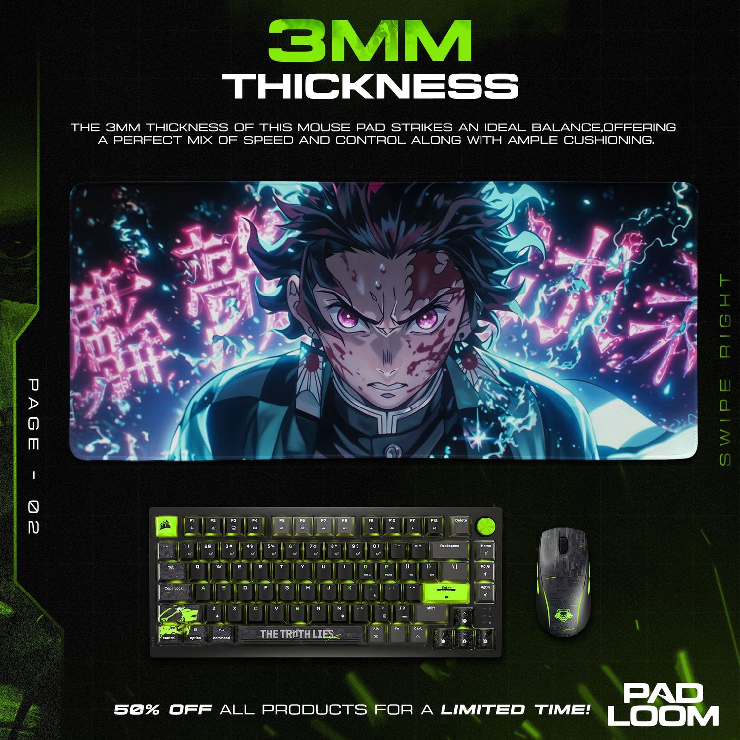 Tanjiro Kamado Mouse Pad - Forest Pursuit Anime Desk Mat Padloom