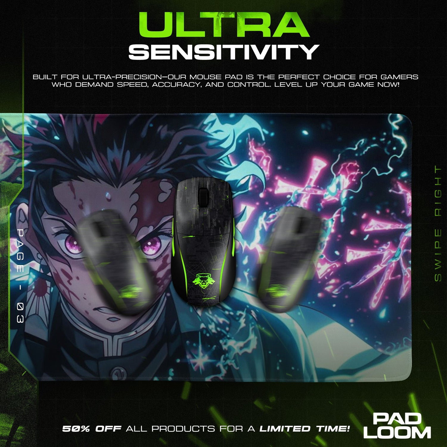 Tanjiro Kamado Mouse Pad - Forest Pursuit Anime Desk Mat Padloom