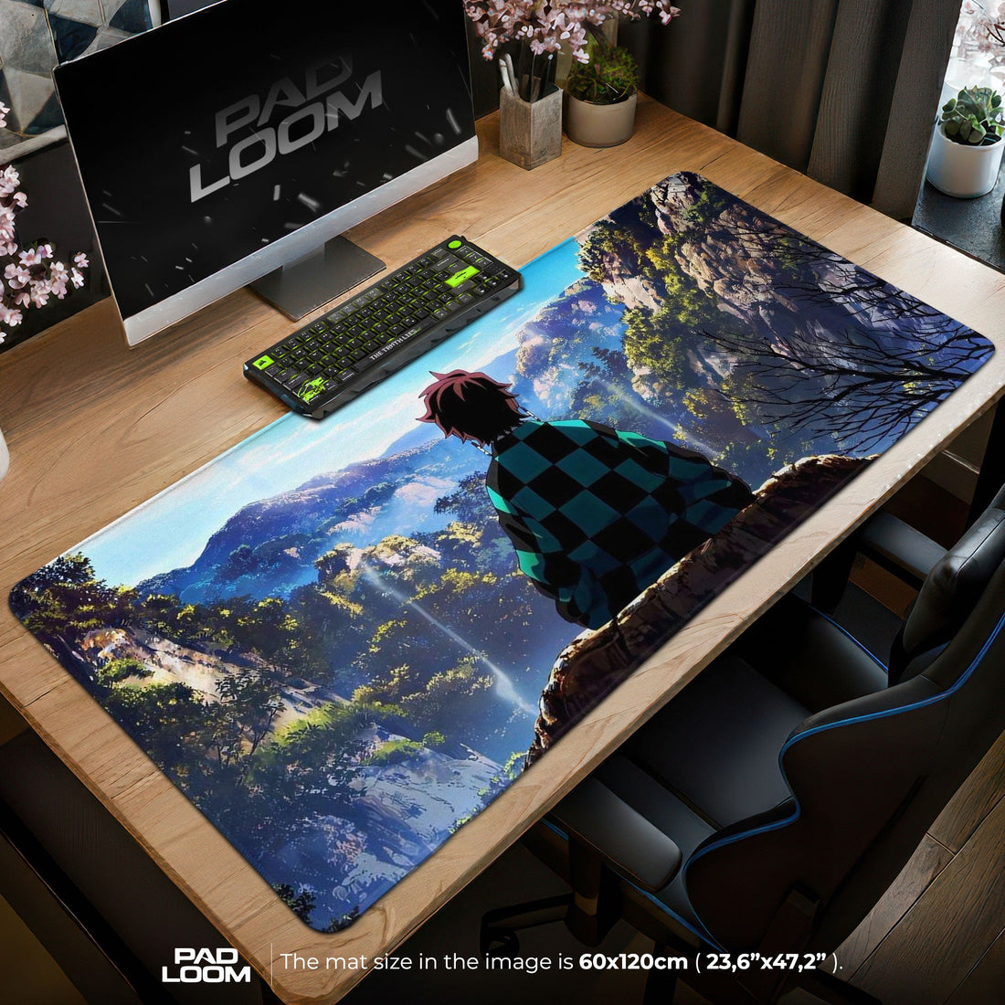 Tanjiro Kamado Mouse Pad - Mountain Serenity Anime Desk Mat Padloom