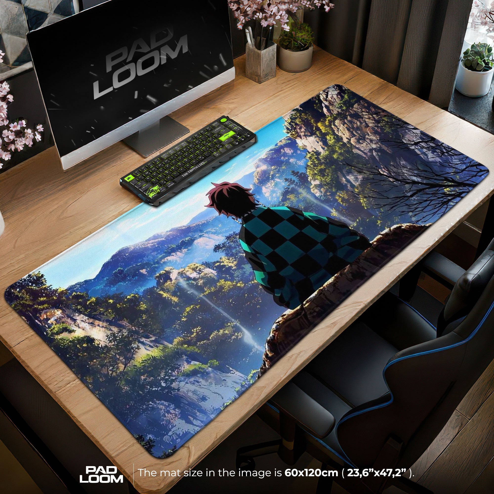 Tanjiro Kamado Mouse Pad - Mountain Serenity Anime Desk Mat Padloom