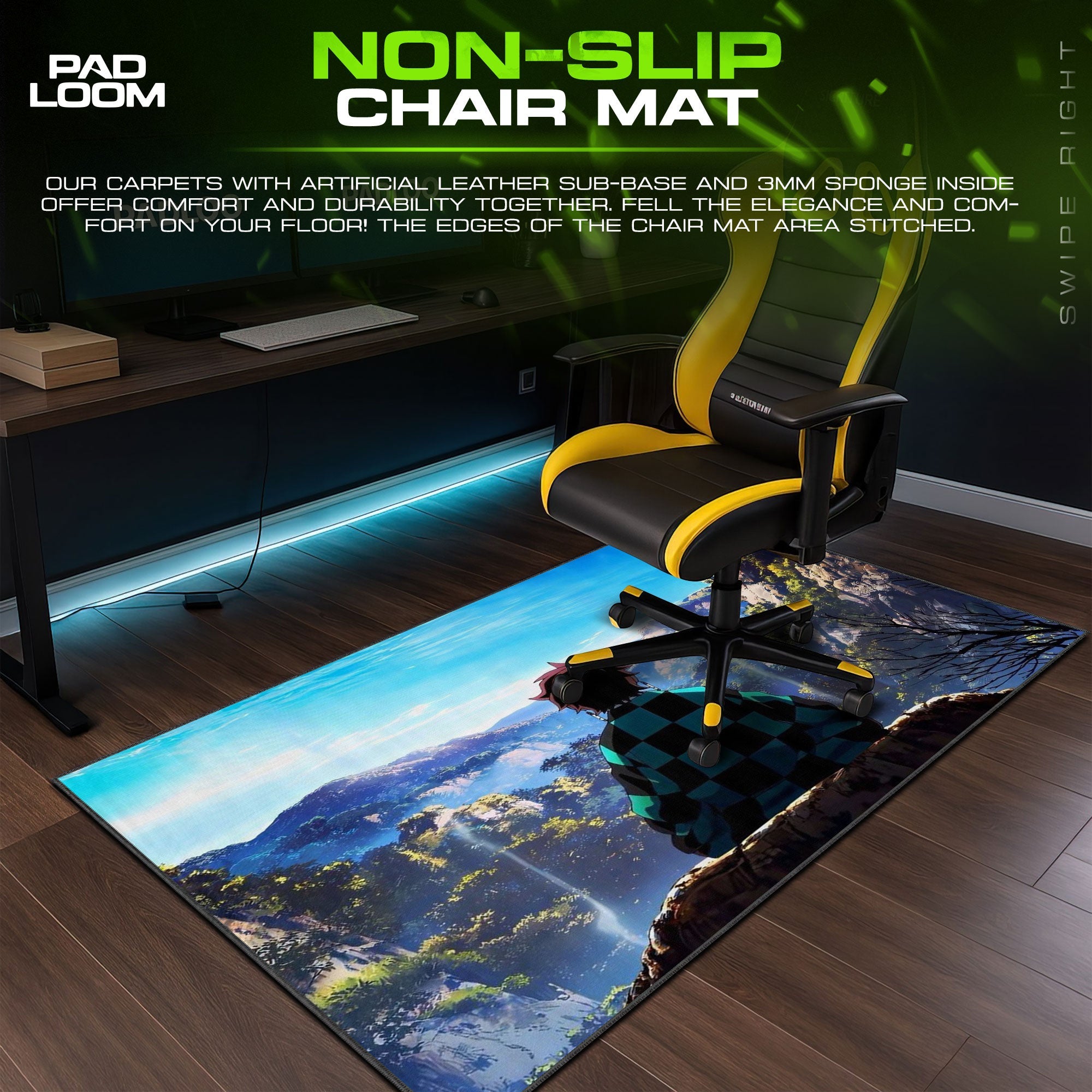 Tanjiro Kamado Mouse Pad - Mountain Serenity Anime Desk Mat Padloom