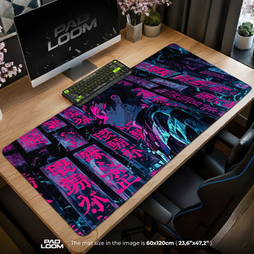 Tanjiro Kamado Mouse Pad - Neon Strategy Anime Desk Mat Padloom
