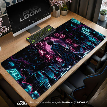 Tanjiro Kamado Mouse Pad - Neon Strategy Anime Desk Mat Padloom