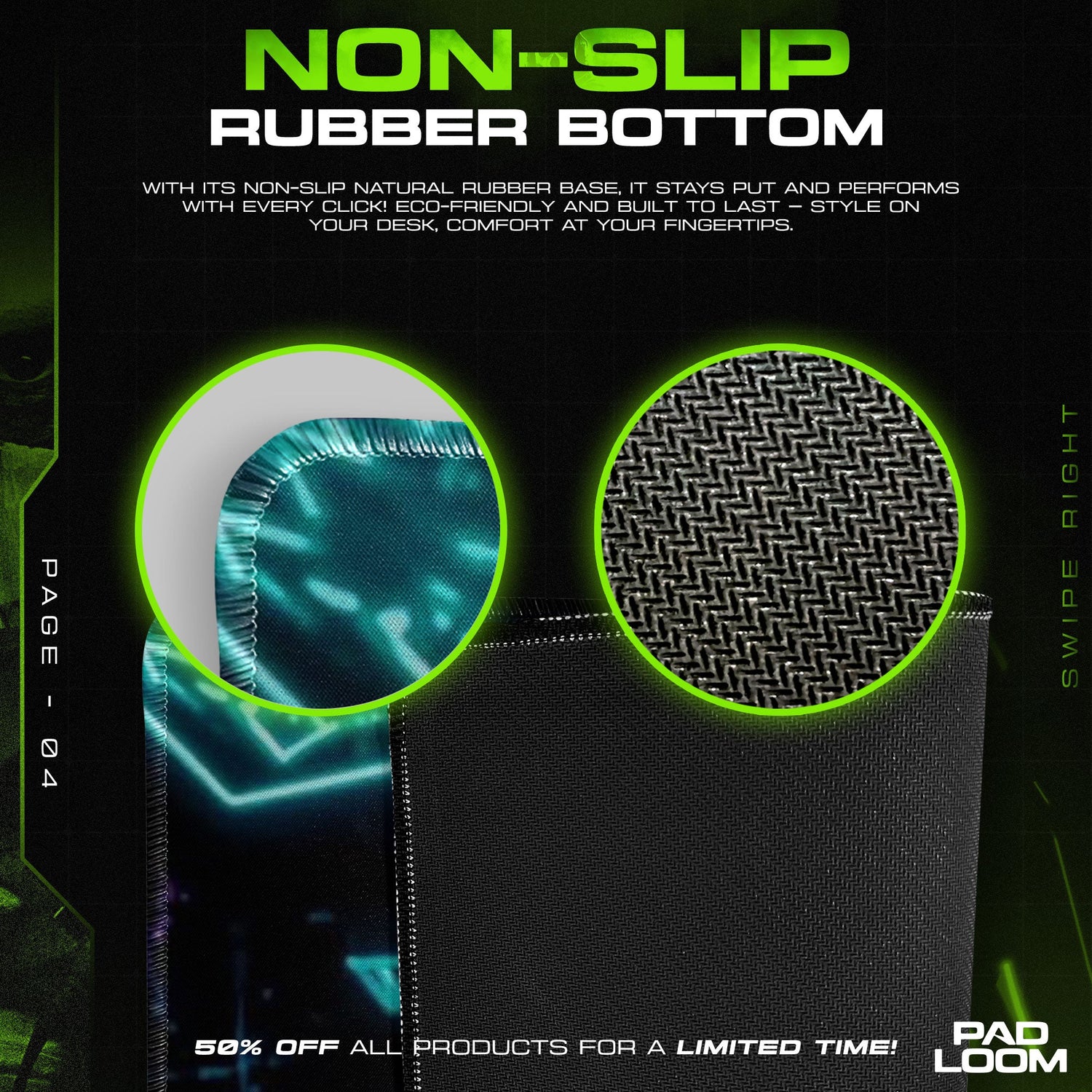 Tanjiro Kamado Mouse Pad - Neon Strategy Anime Desk Mat Padloom