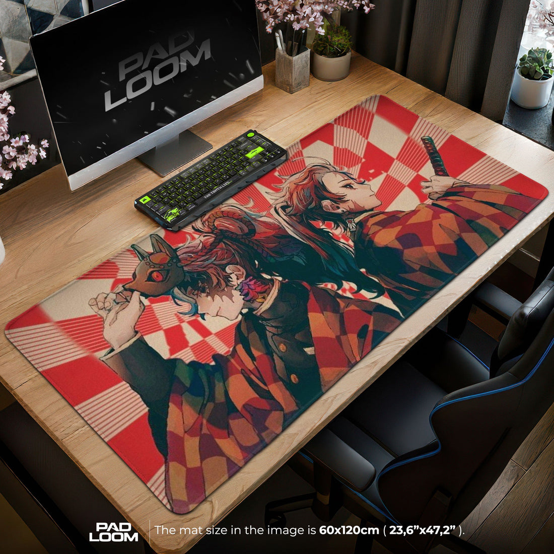 Tanjiro Kamado Mouse Pad - Mountain Serenity Anime Desk Mat Padloom